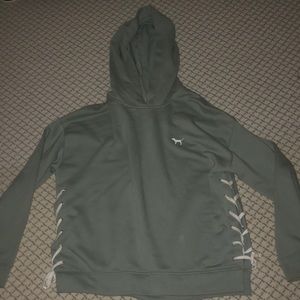 a pink brand sweatshirt